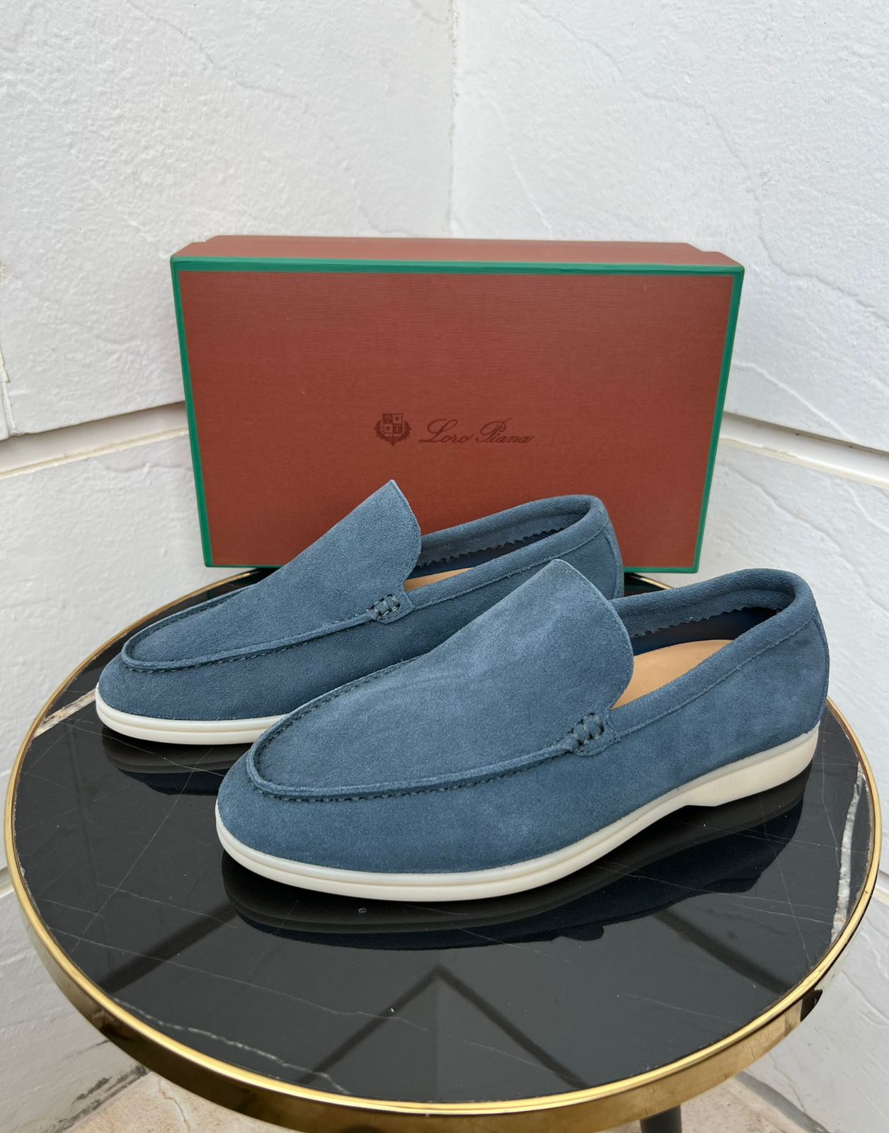 Loro Piana Summer Walk Loafers (Deep Blue/Teal)