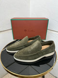 Loro Piana Summer Walk Loafers (Olive Green)