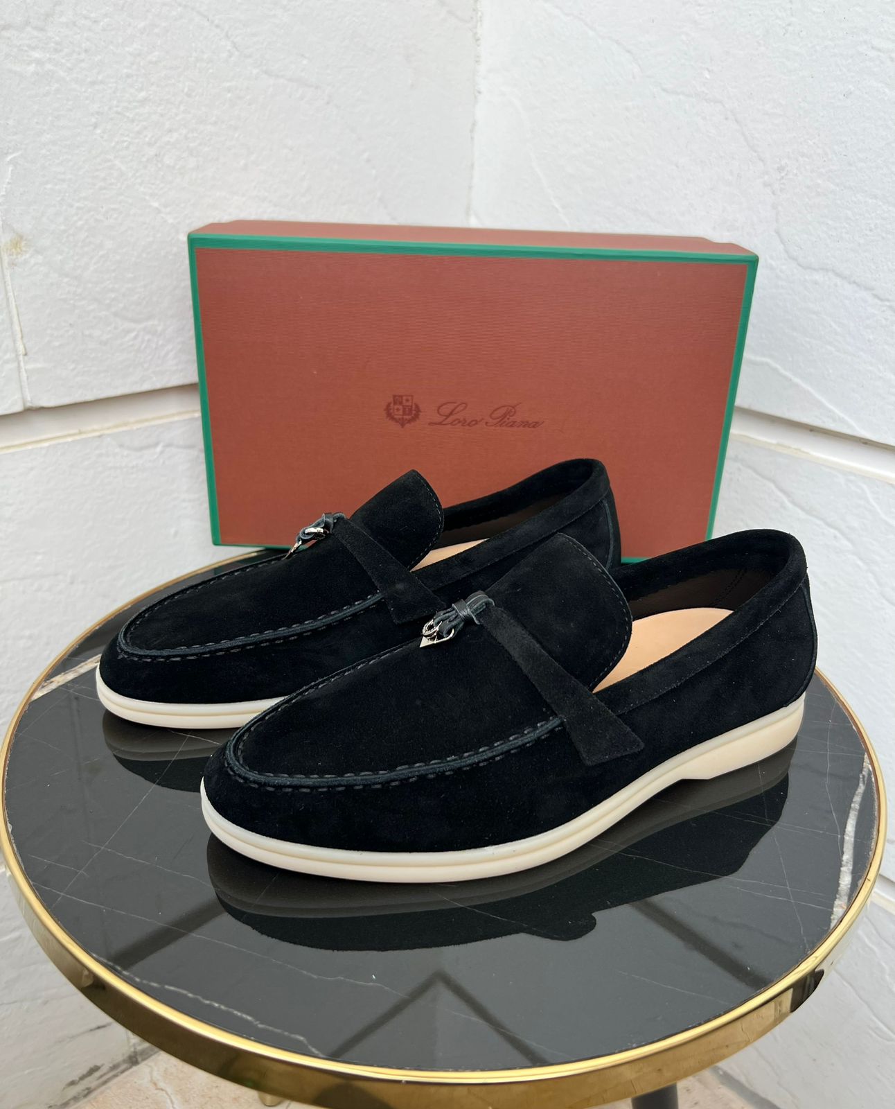Loro Piana Summer Walk Loafer (Black Suede)