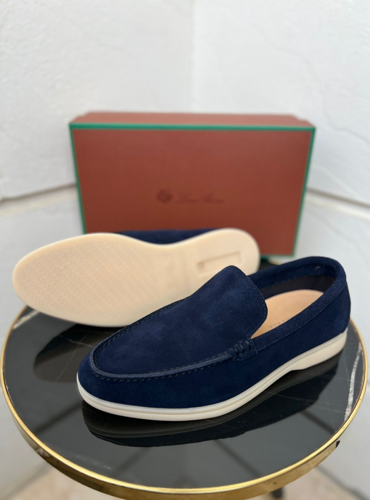 Loro Piana Summer Walk Loafer (Deep Blue Suede)