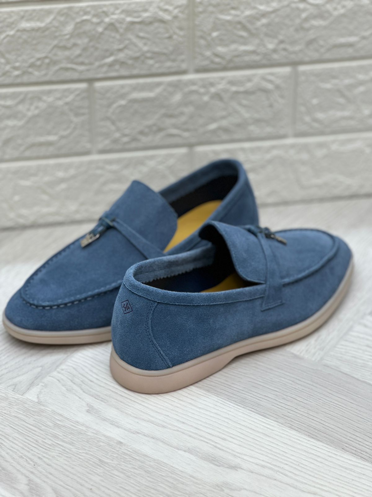 Loro Piana Summer Charms Walk Loafers (Stone Blue)
