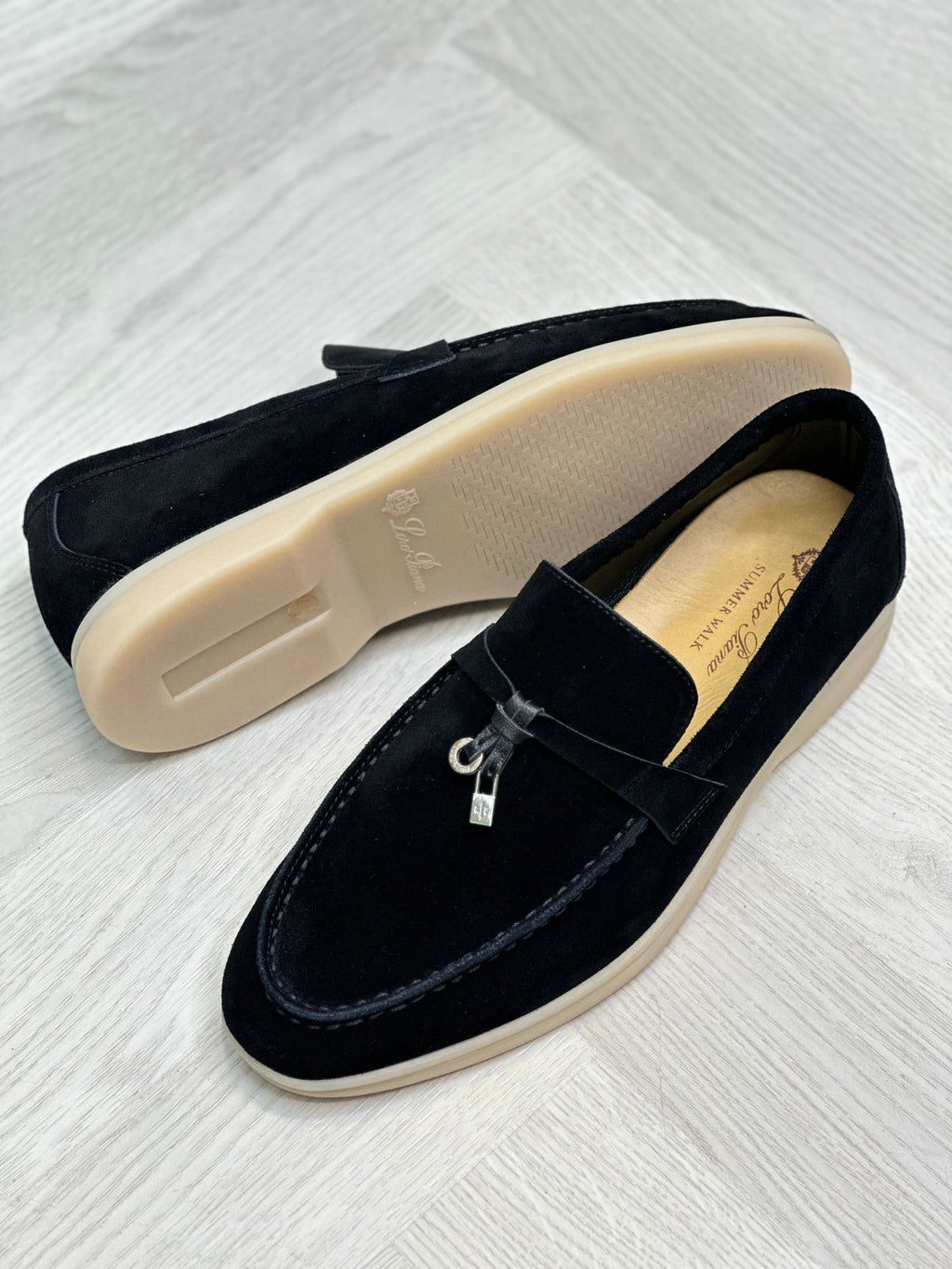 Loro Piana Summer Walk Loafer (Black Suede)