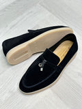 Loro Piana Summer Walk Loafer (Black Suede)