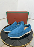 Loro Piana Summer Walk Loafer (Pacific Blue Suede)