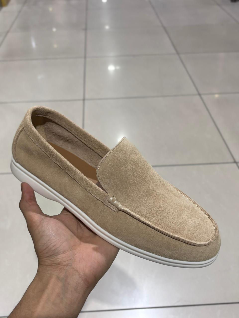 Loro Piana Summer Walk Loafers (Sand/White)
