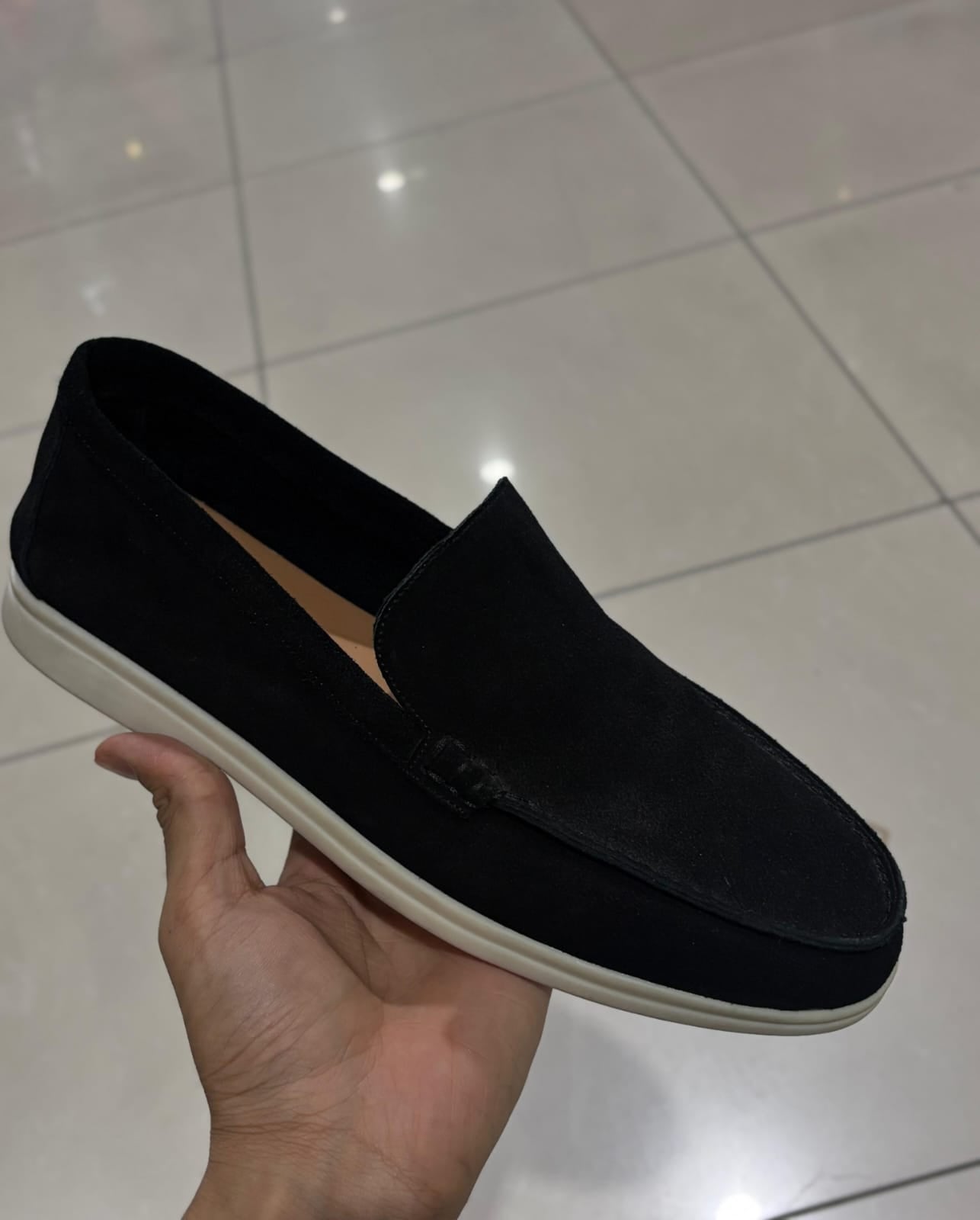 Loro Piana Summer Walk Loafers (Black/White)