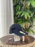 GG Canvas Baseball Hat with Interlocking G Stripe (Black)