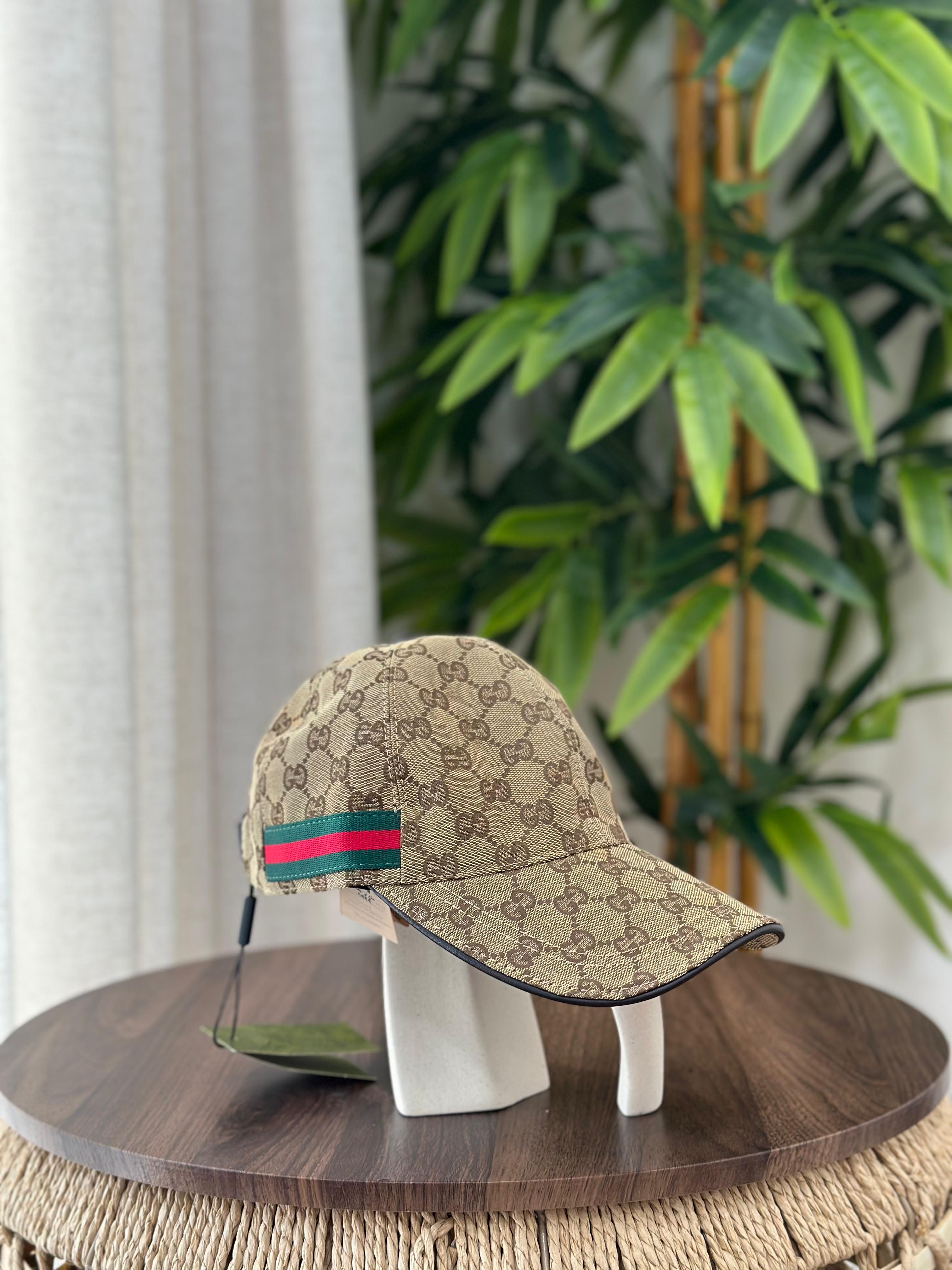 Gucci Original GG Canvas Baseball Hat with Web (Beige/Ebony)