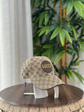 Gucci GG Canvas Baseball Hat with Logo Patch (Beige/Ebony)