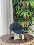 Gucci GG Canvas Baseball Hat with Web Stripe on Brim (Black)