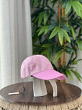GG Canvas Baseball Hat with GG Embossed Visor (Pink)