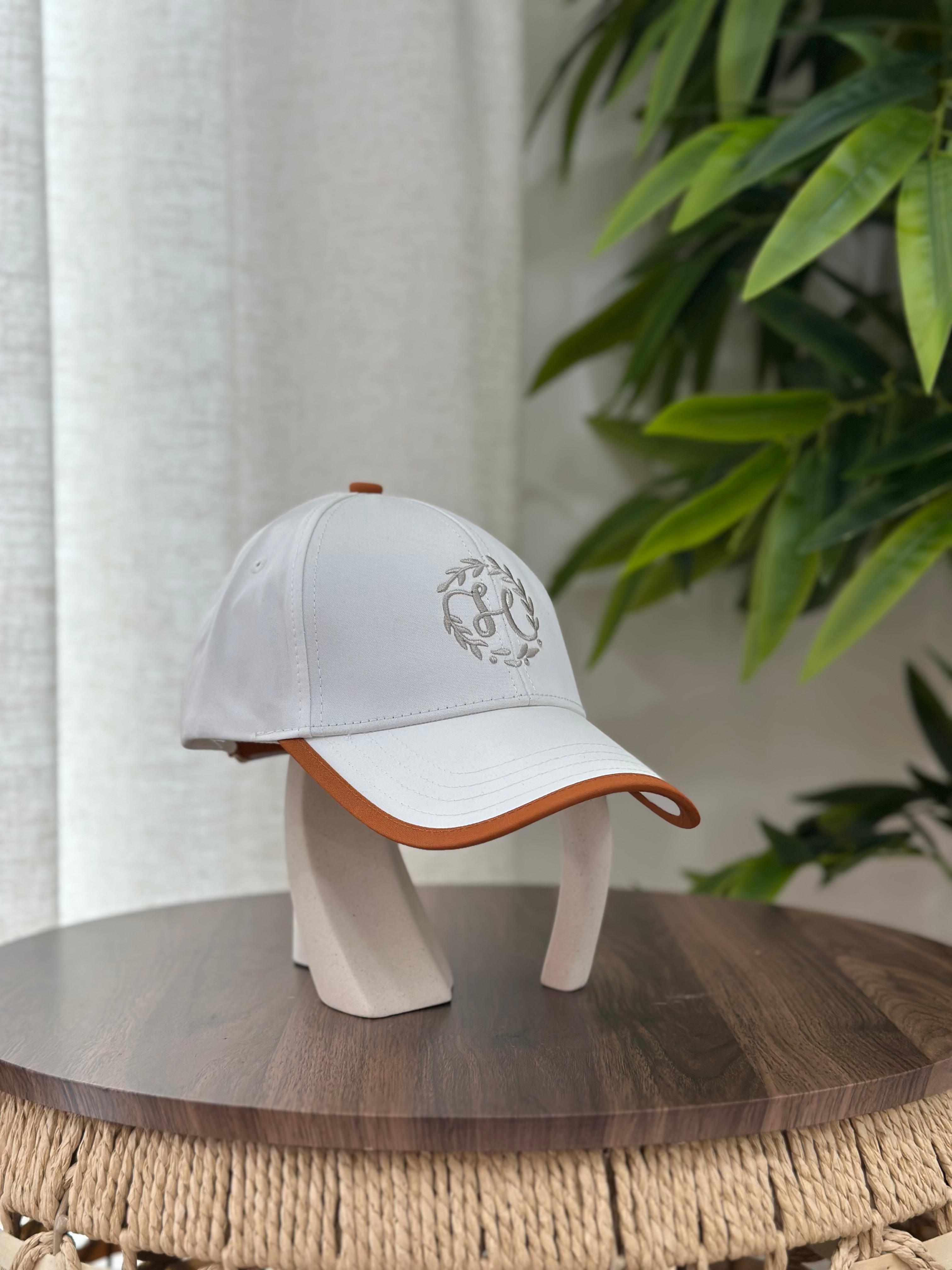 Hermès Serena "H" Couronne Cap (Off-White/Orange)