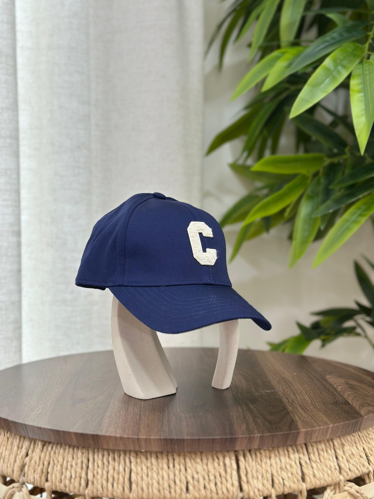 Celine Initial "C" Baseball Cap (Royal Blue/Cream)