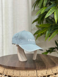 Celine Initial Baseball Cap in Denim (Light Wash Denim)