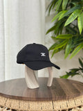 CELINE Triomphe Baseball Cap in Cotton (Black/White)