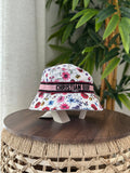 Dior D-Bobby Flortura Bucket Hat (White Multicolor Floral / Pink Band)