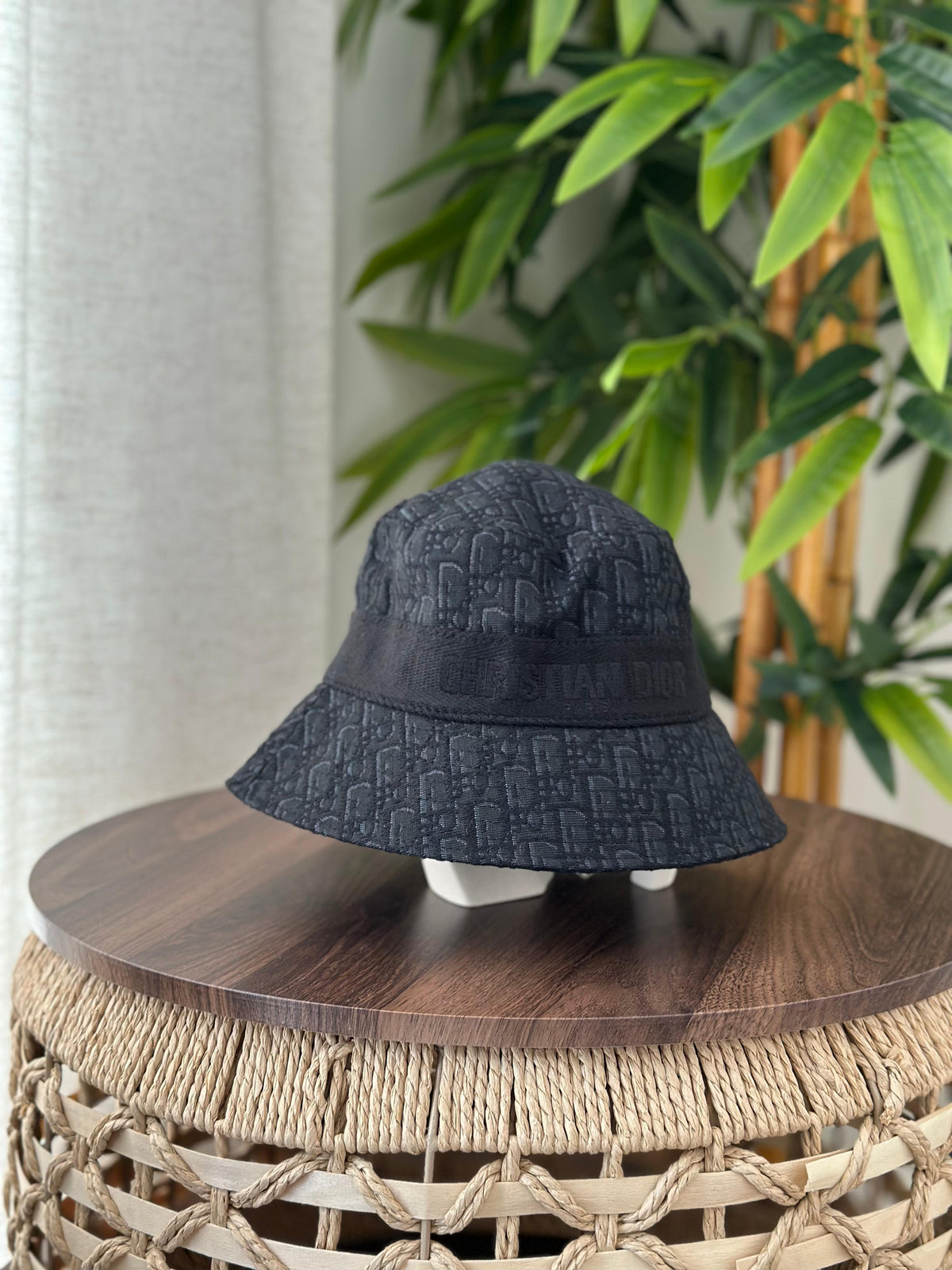 Christian Dior Teddy Dior Oblique Bucket Hat (Black / Total Black)