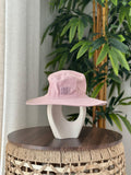 Miu Miu Wide-Brim Drill Bucket Hat (Pink)