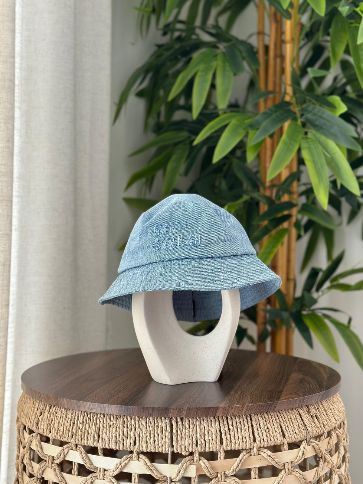 Miu Miu Denim Bucket Hat (Light Blue)