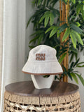 Miu Miu Tech Fabric Bucket Hat (White/Brown)
