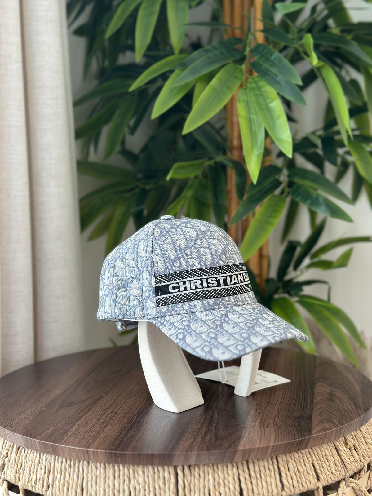 Christian Dior D-Oblique Baseball Cap (Grey/White)