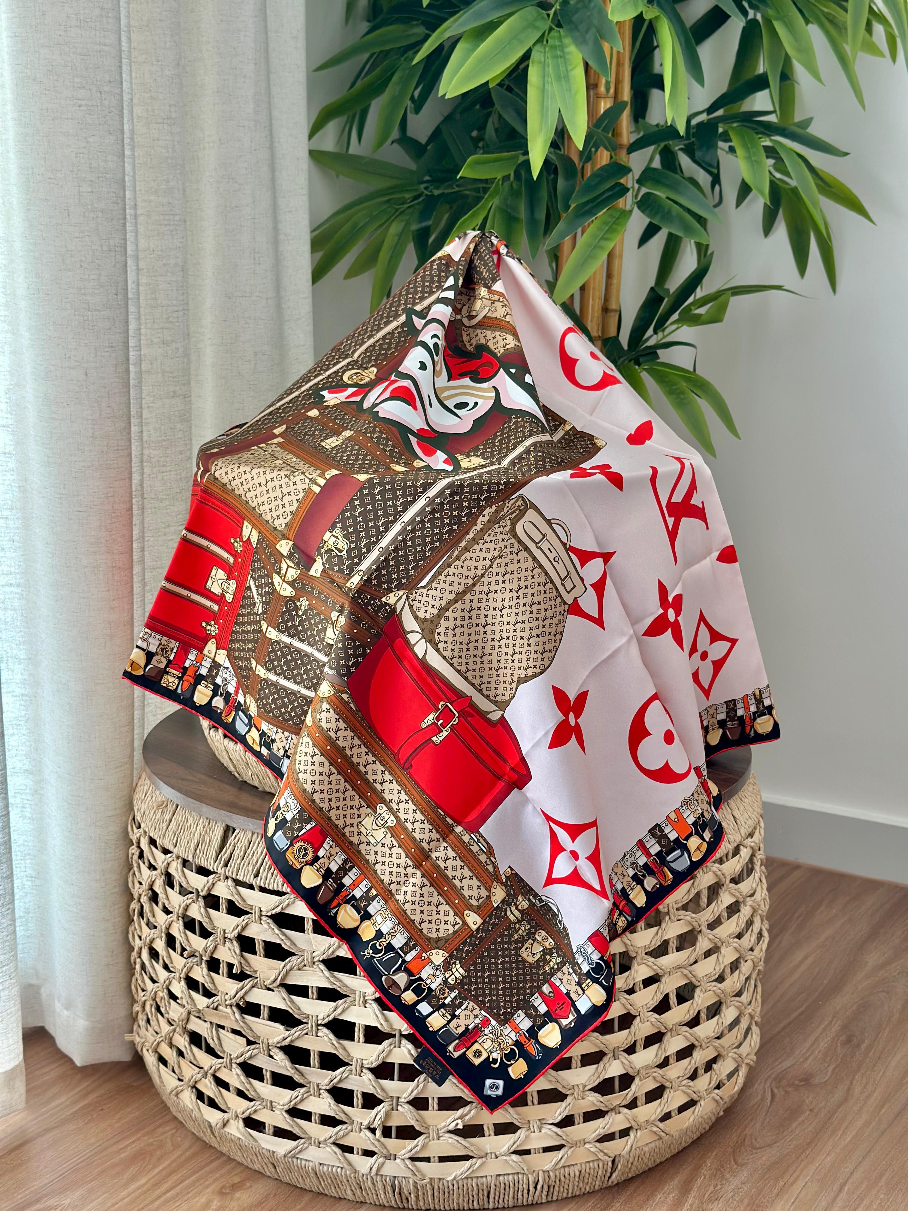 Louis Vuitton Superstition Square 90 (Brown/Red/White)