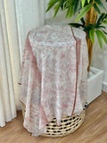 Loro Piana Flower Print Stole (Light Pink/Burgundy)