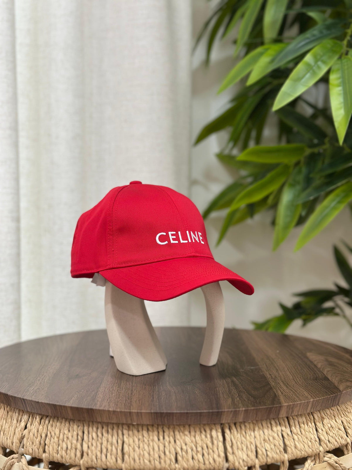 Celine Logo Baseball Cap (Red)