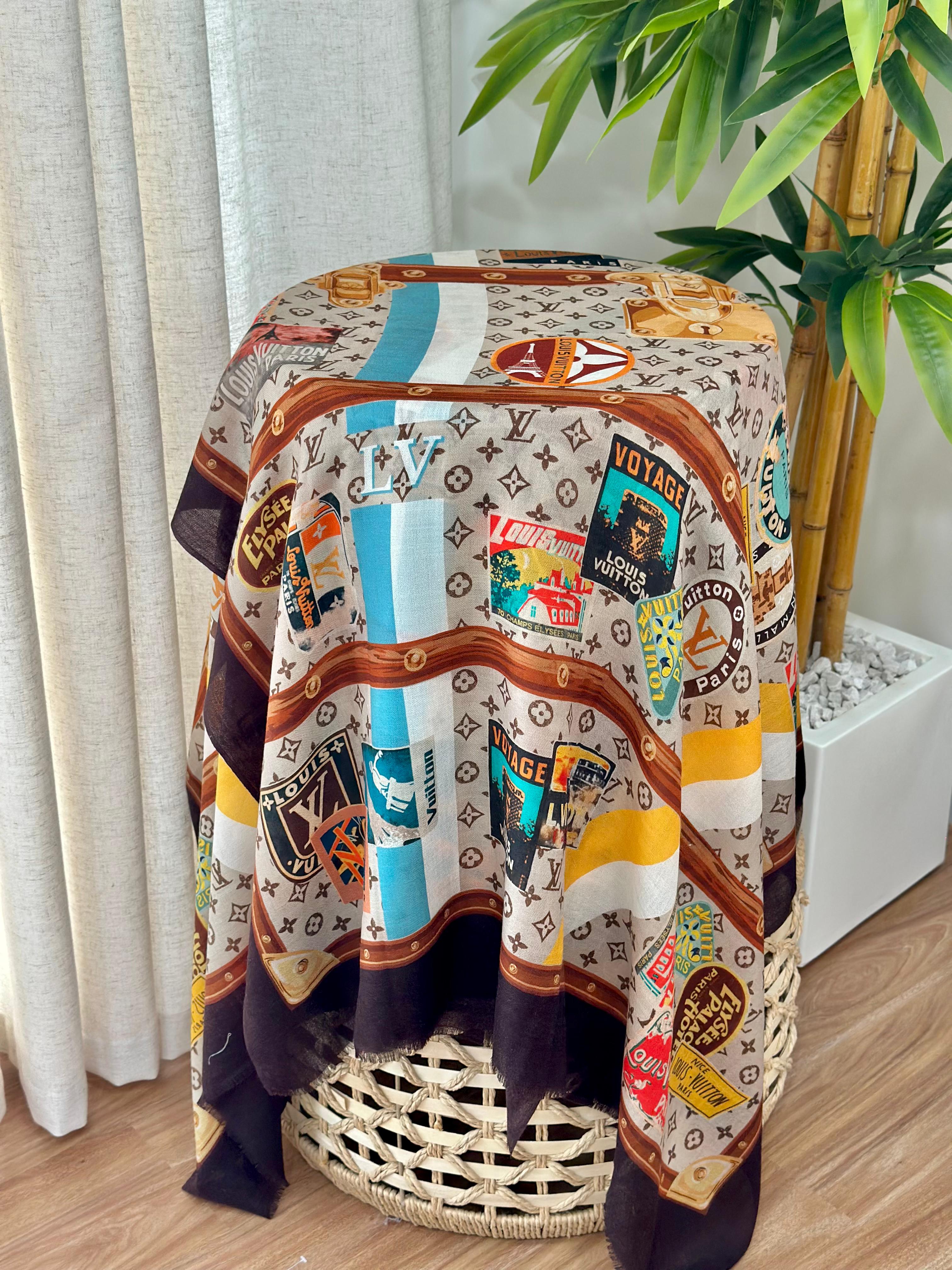 Louis Vuitton World Tour Monogram Scarf (Brown/Multi)