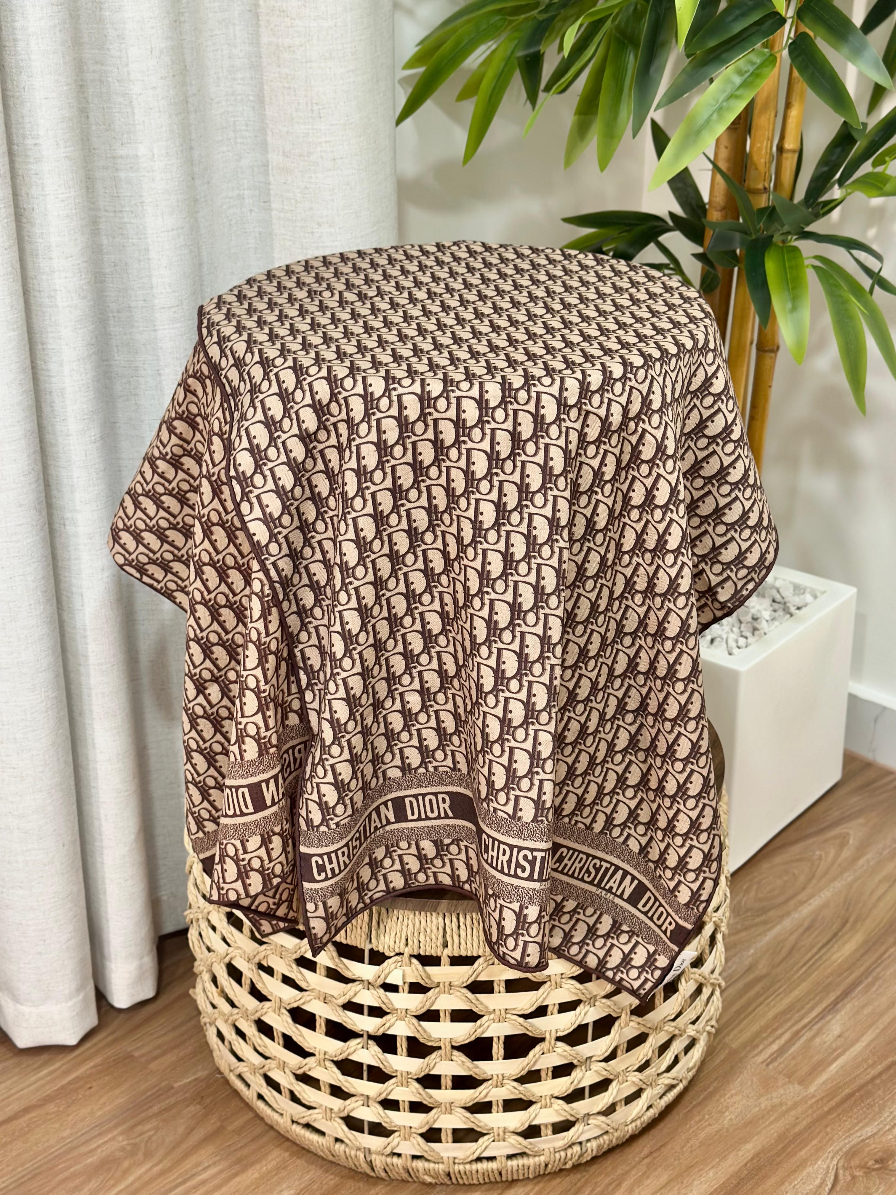 Dior Oblique Scarf (Brown/Beige)