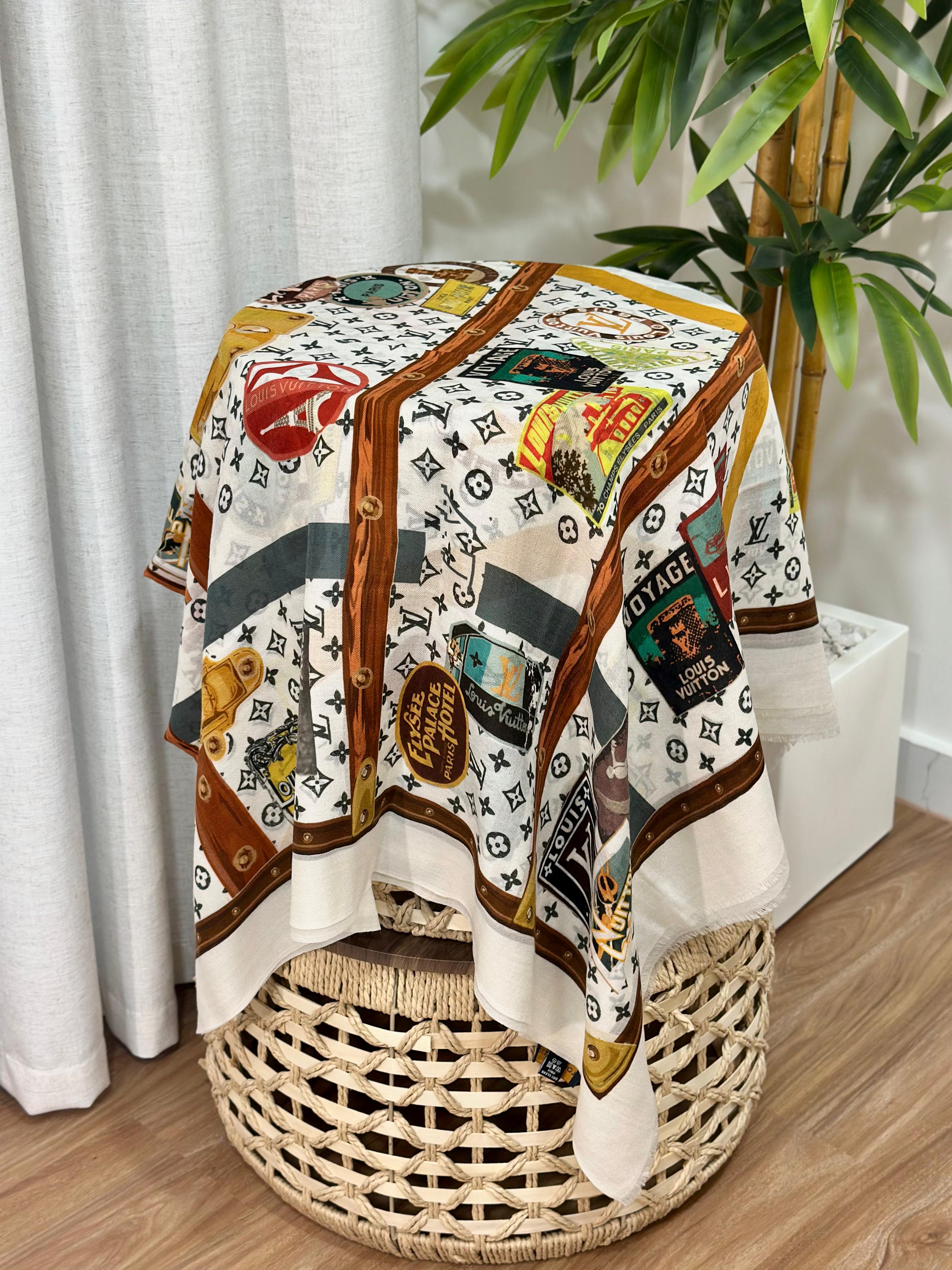 Louis Vuitton World Tour Monogram Scarf (Cream/Multi)