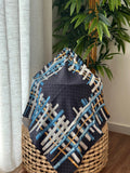 Gucci Bamboo Print Silk Scarf (Black/Blue/White)