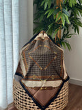 Gucci Belt Print Silk Scarf (Brown/Black/Cream)