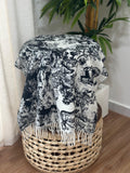 Dior Toile de Jouy Sauvage Blanket Scarf (Black/White)
