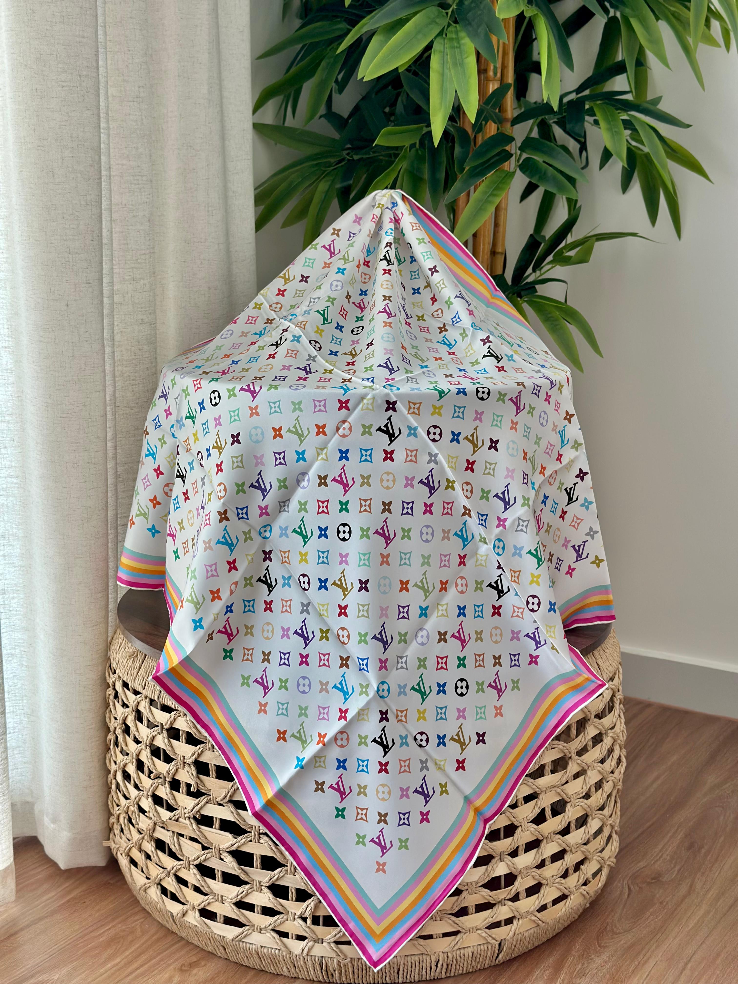 Louis Vuitton Monogram Multicolor Square 90 (White)