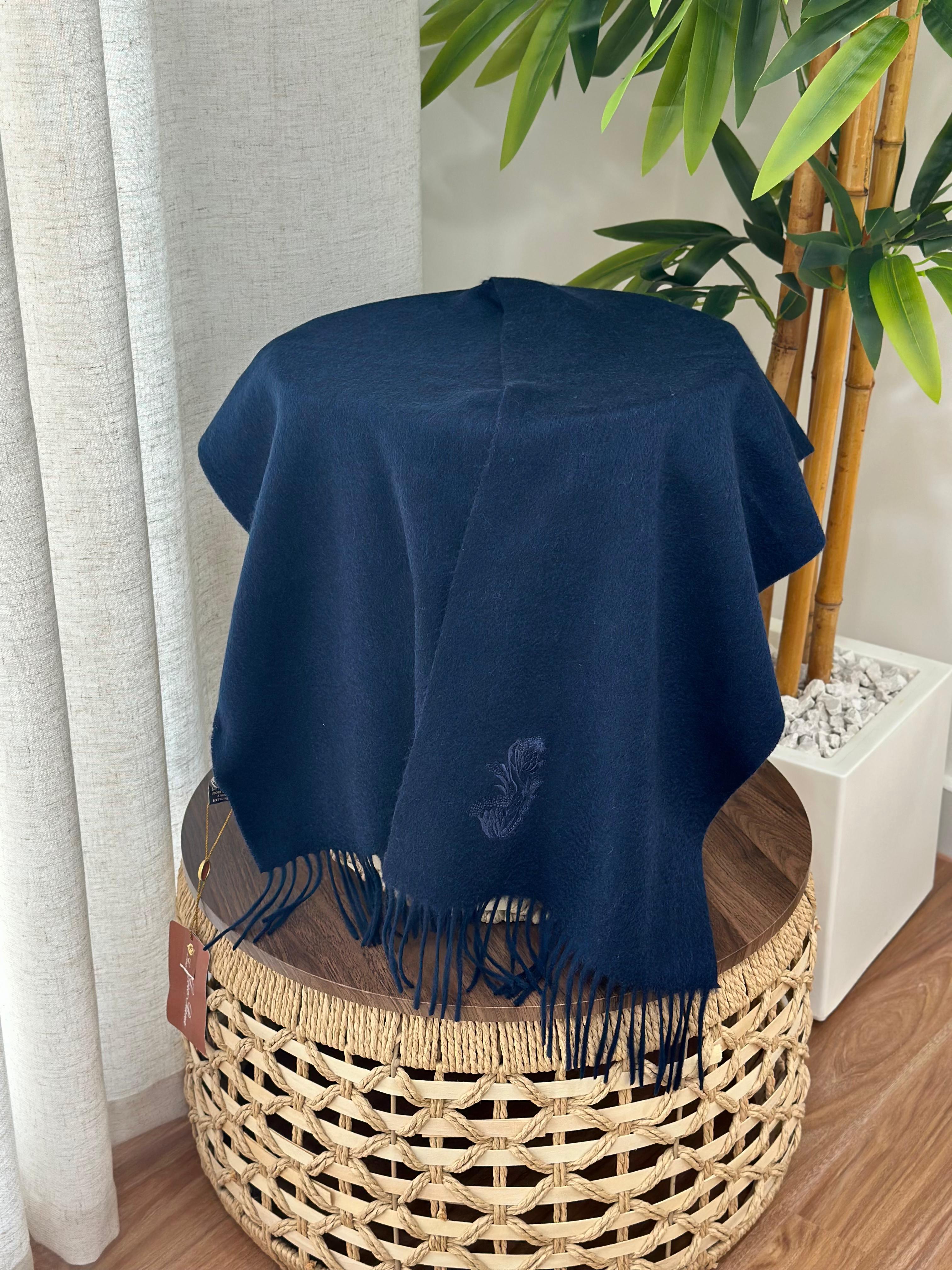 Loro Piana The Lotus Flower Scarf (Navy Blue)