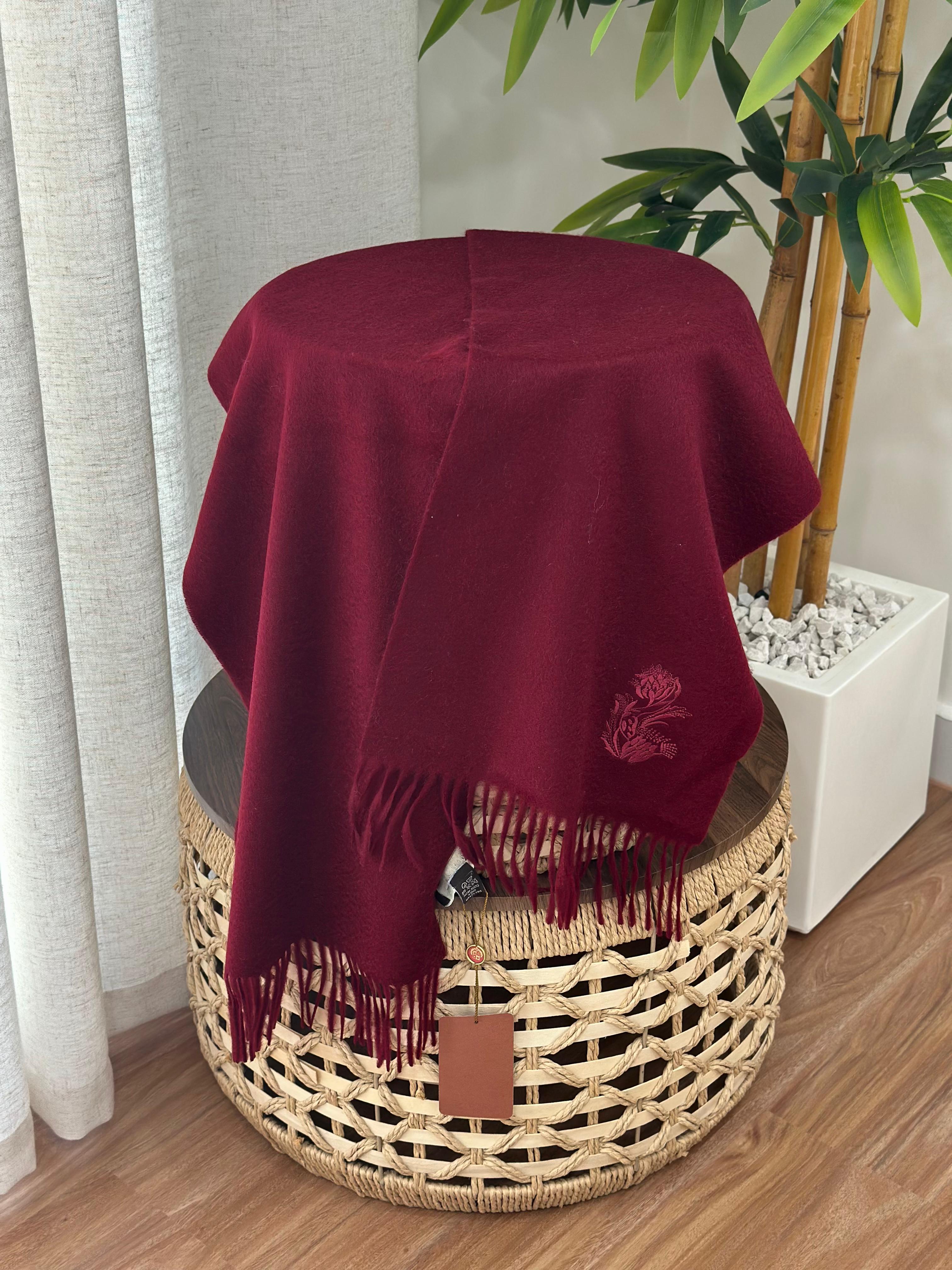 Loro Piana The Lotus Flower Scarf (Burgundy)