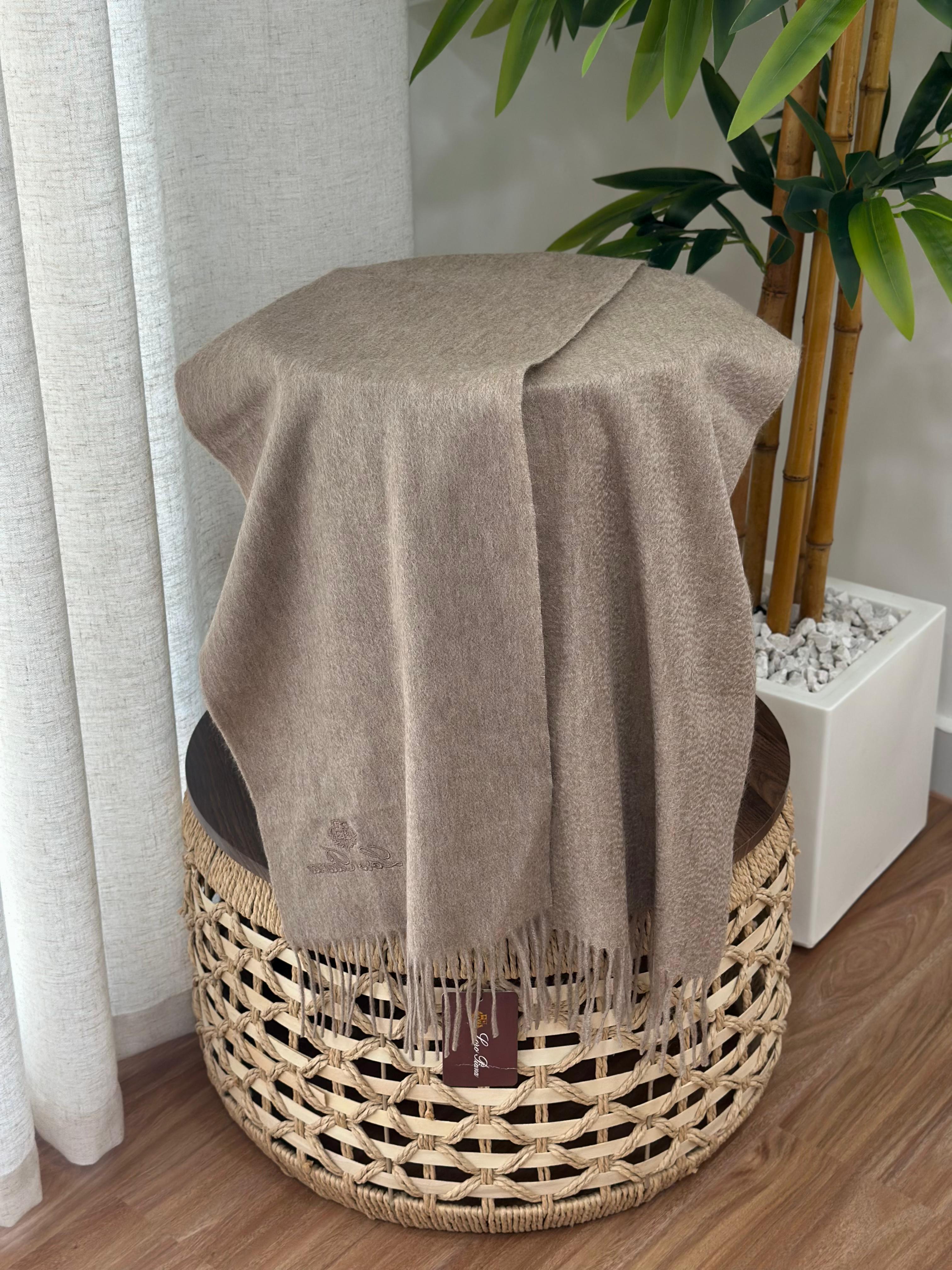 Loro Piana Grande Unita Scarf (Natural Melange/Taupe)