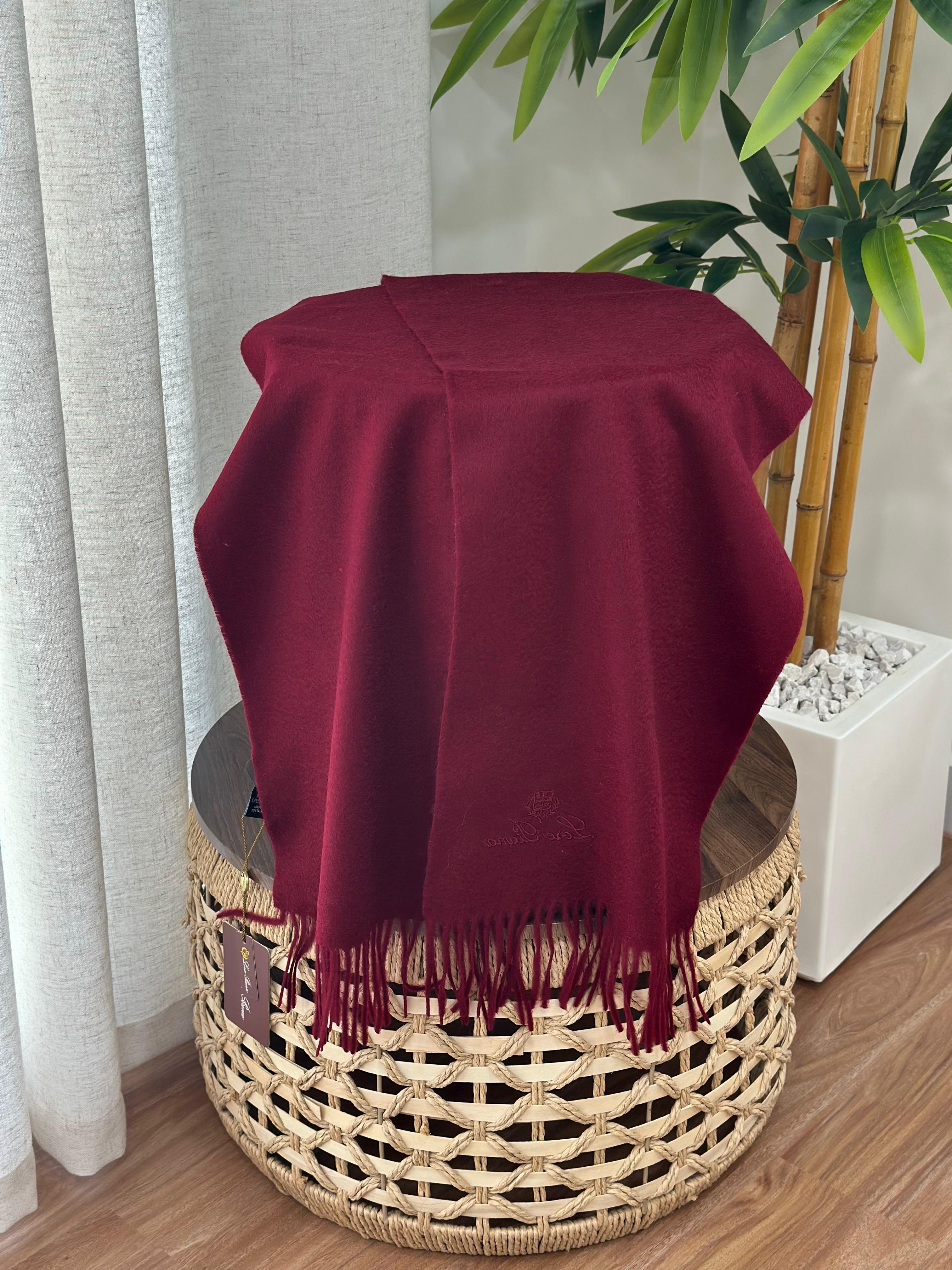 Loro Piana Grande Unita Scarf (Burgundy)