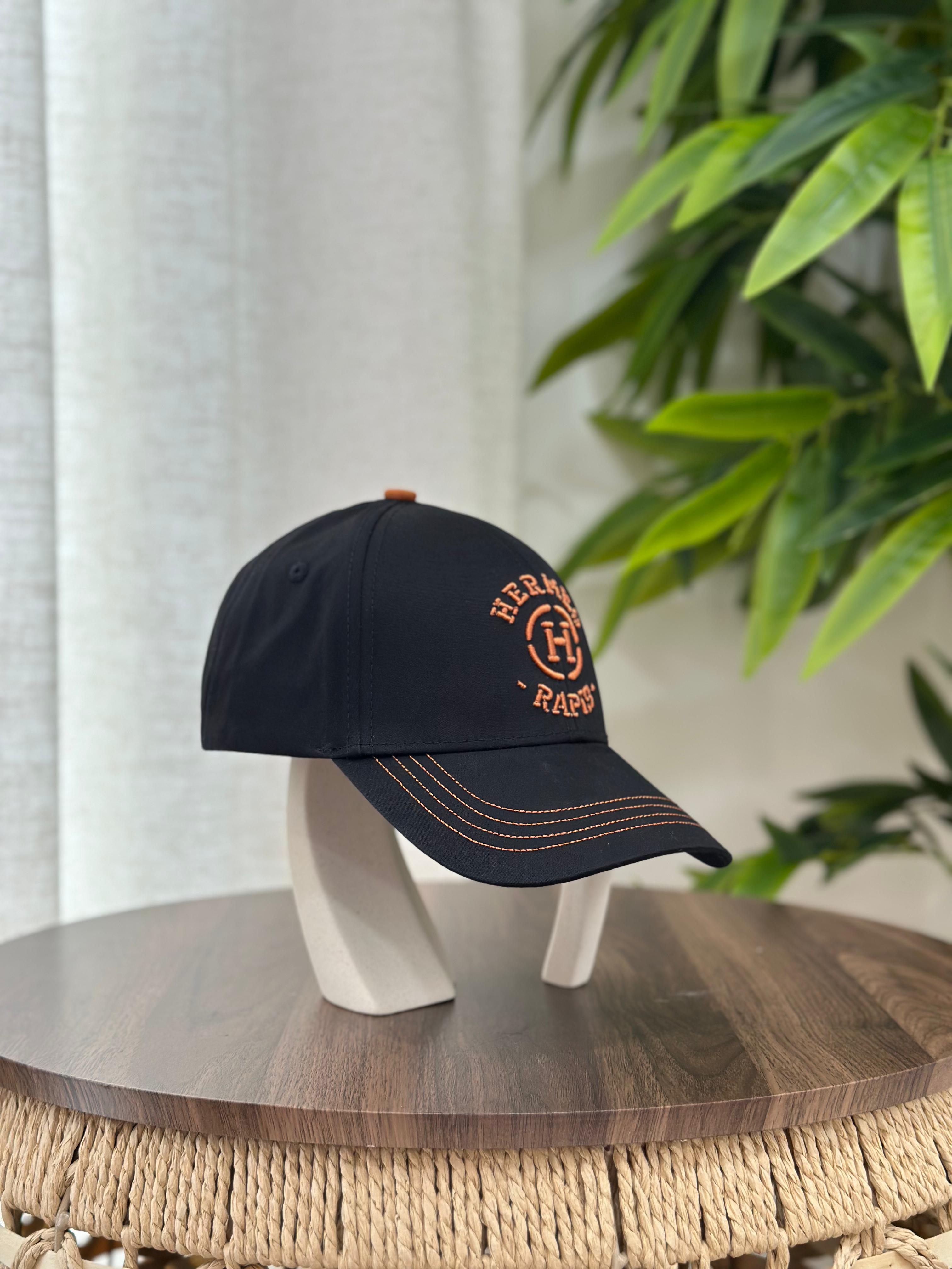 Hermès Miles "H Circle" Cap (Noir/Orange)
