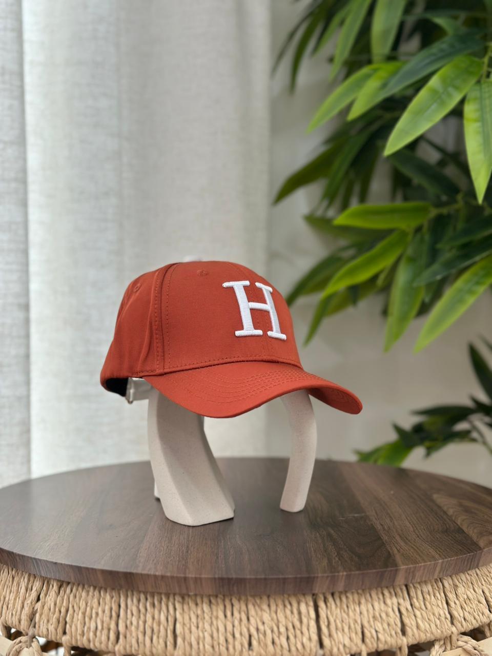 Hermès Nevada "H" Cap (Burnt Orange/White)