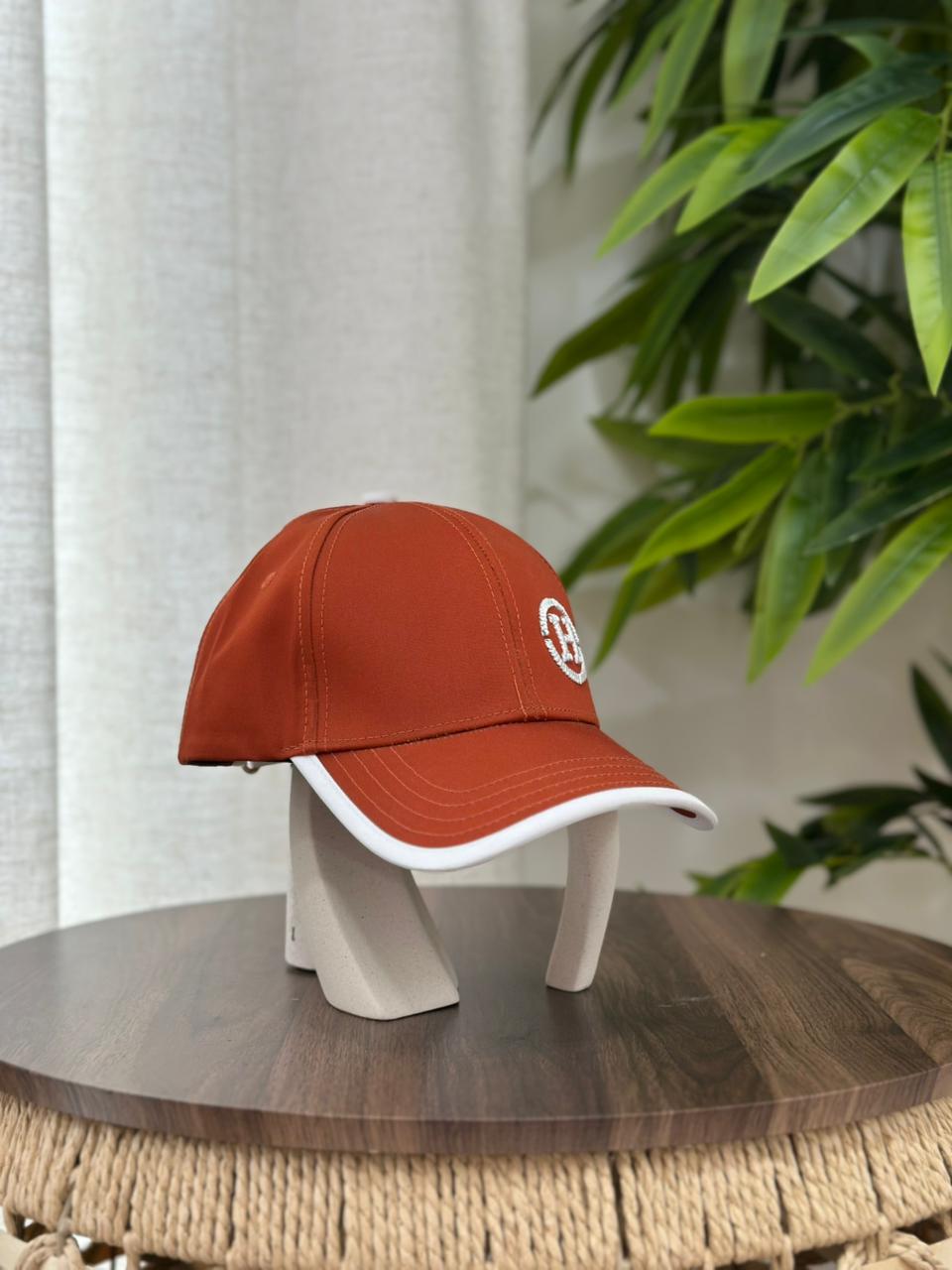 Hermès Miles "H Circle" Cap (Orange/Blanc)