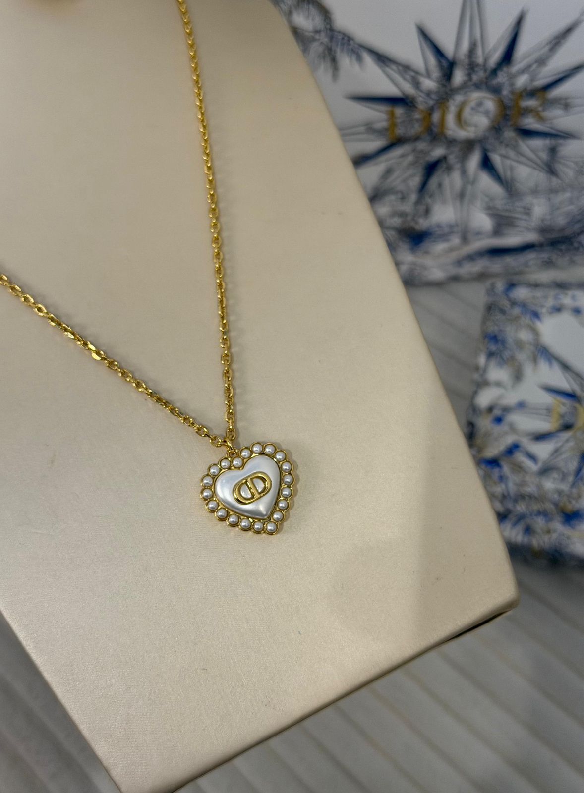 Dior Dioramour Jewelry Set (Gold-Finish Metal with White Resin Pearls)