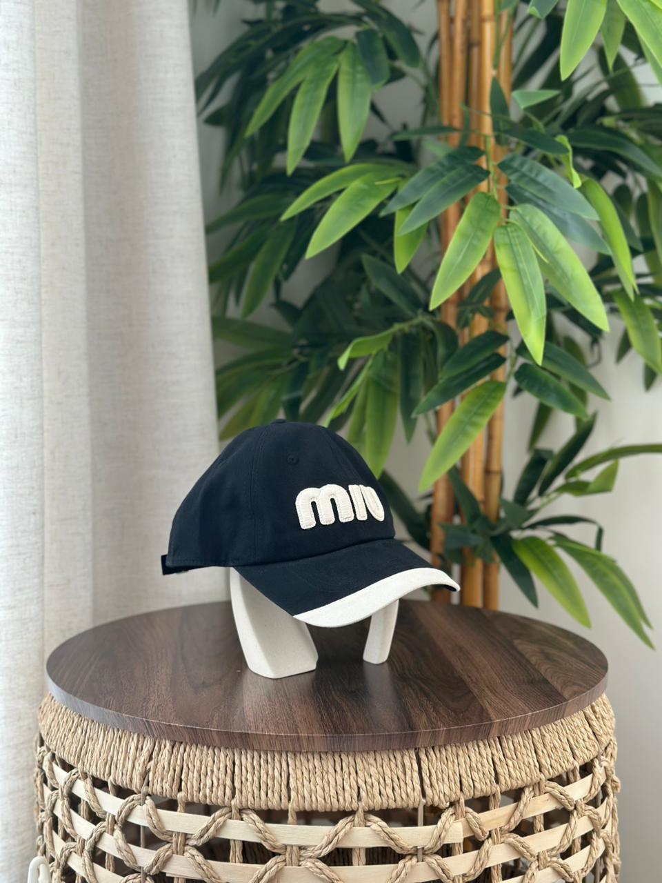 Miu Miu Embroidered Logo Cap (Black/White)