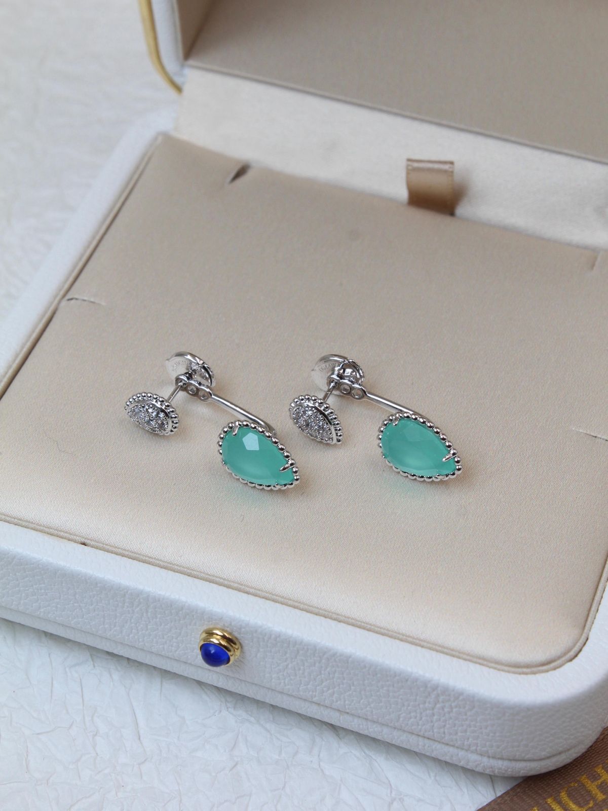 Boucheron Serpent Bohème Jewelry Set (White Gold with Aquaprase and Diamonds)
