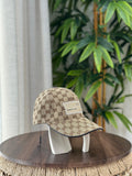 Gucci GG Canvas Baseball Hat with "Eschatology" Patch (Beige/Ebony)