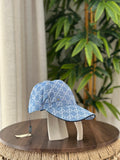 Gucci GG Denim Baseball Hat with Miniature Double G (Light Blue/White)