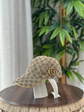 Gucci GG Supreme Canvas Baseball Hat with Double G (Beige/Ebony)