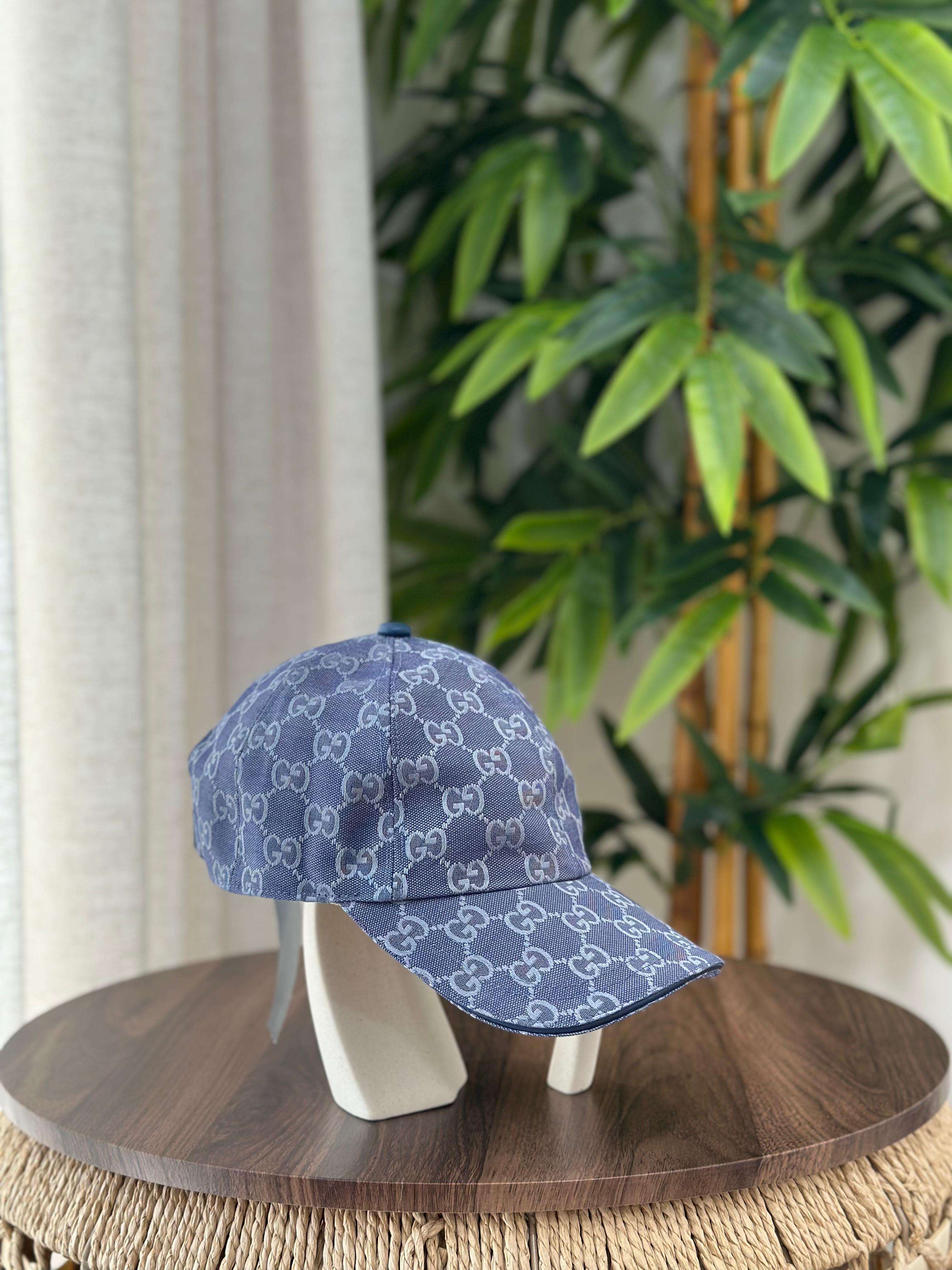 Gucci GG Canvas Baseball Hat (Blue/Grey)