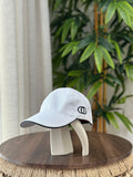 Gucci Interlocking G Cotton Canvas Baseball Hat (White/Black)
